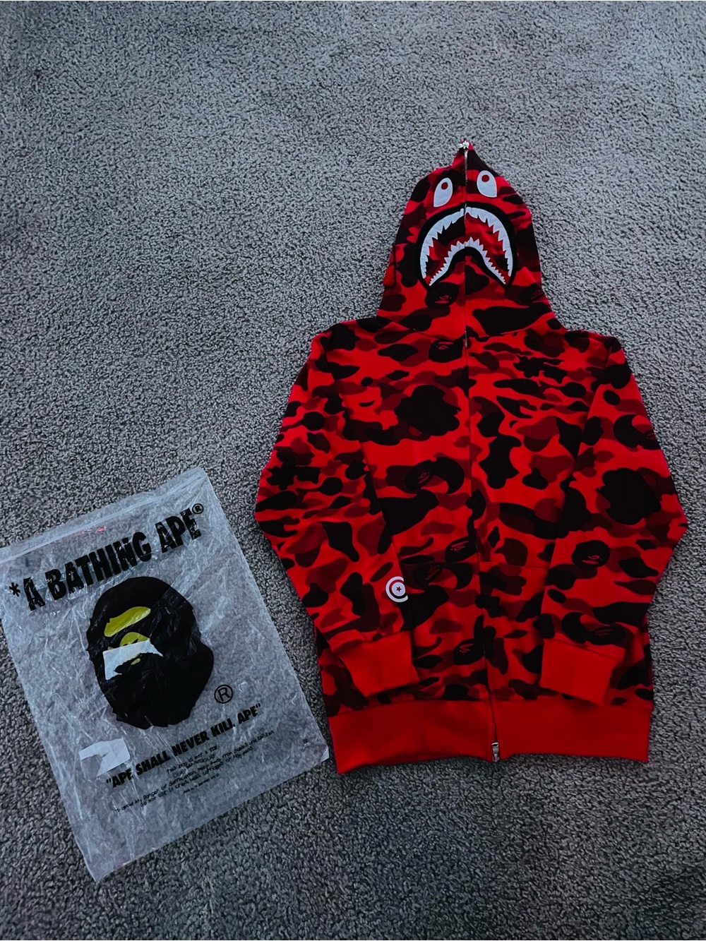 BAPE Color Camo Shark Full Zip Hoodie
Red